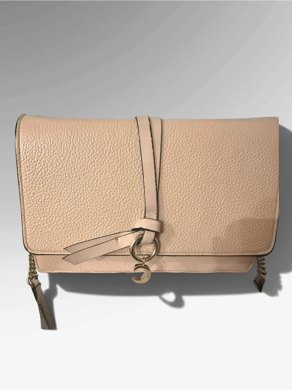 Pre-owned Chloé Pink Blush Leather Clutch with Gold Charm